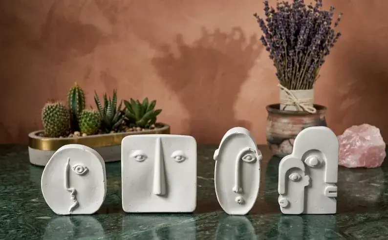 Abstract Face Sculpture | Minimalist Line Statue | Nordic Home Decor | Shelf Styling | Boho Desk Art - Image 2