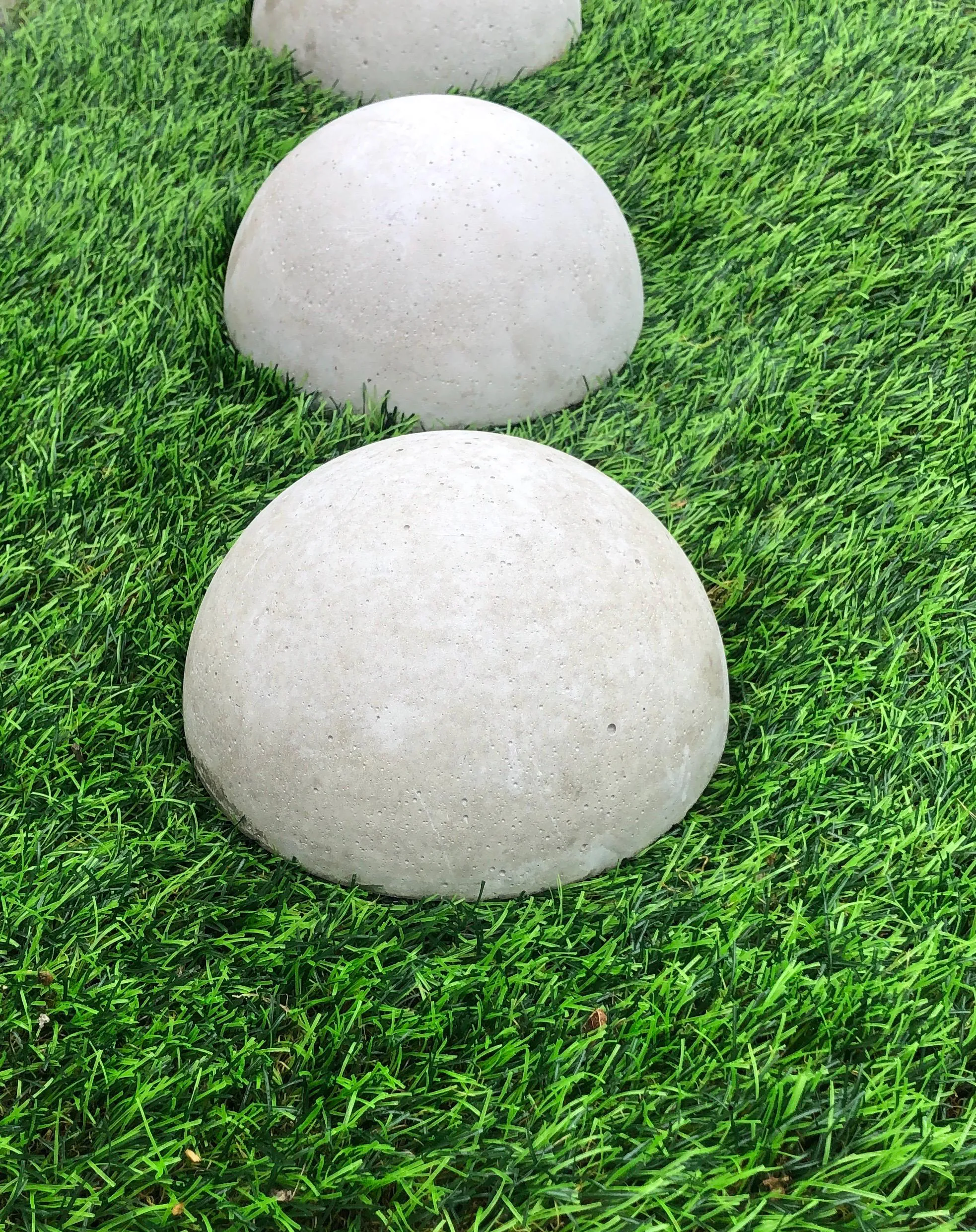 Handmade Concrete Half Sphere, Modern Garden Decor (6x3 inches)