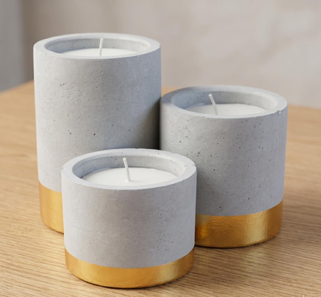 Tea Light Holders Set of 3 | Minimalist Desk & Table Decoration