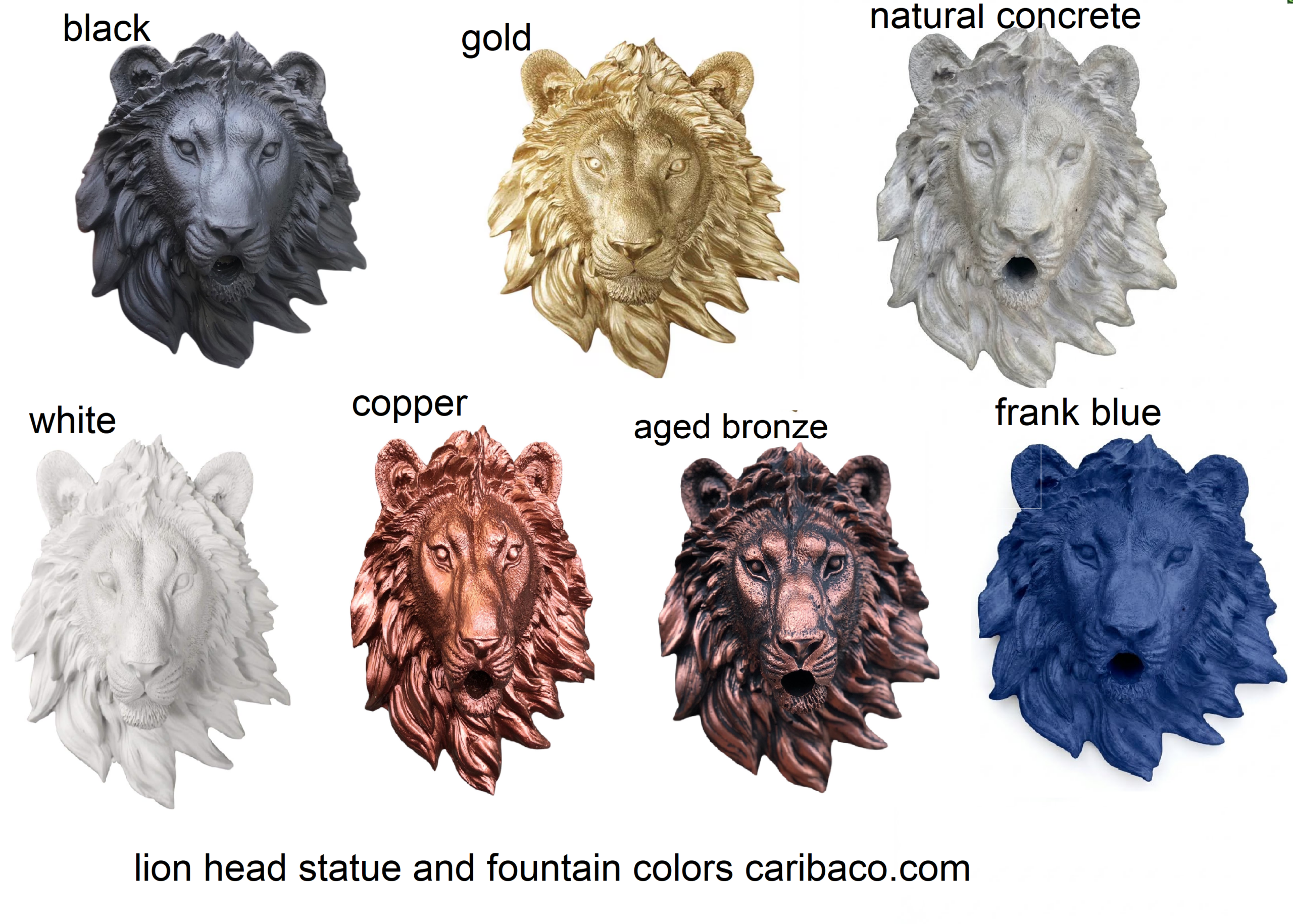 Lion Head Fountain Statue | Concrete Garden Decor Water Sputter | Outdoor Wall Art Pool Feature - Image 2